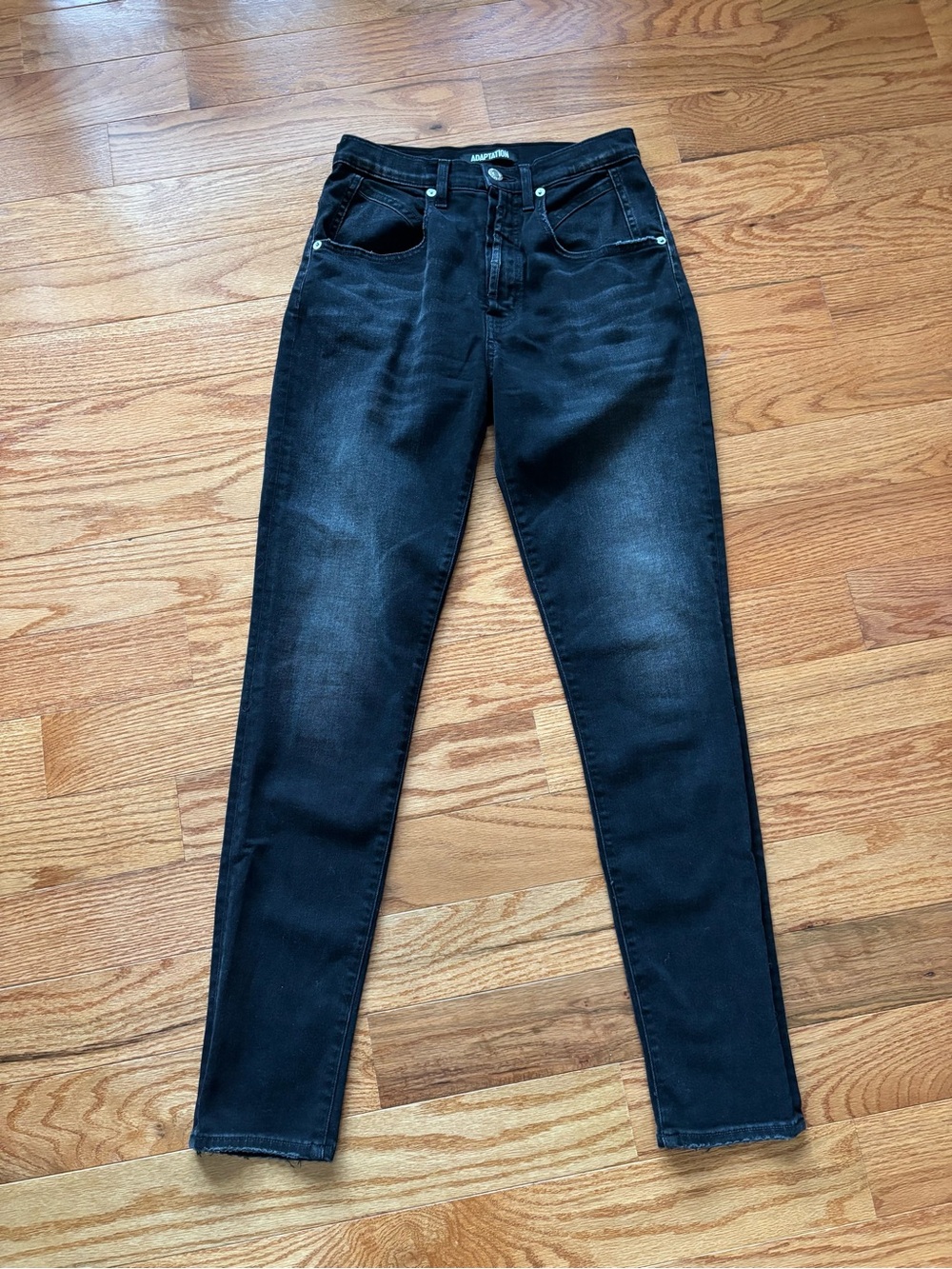 ADAPTATION Post LA High Rise Skinny Jeans Black Stone Wash Size 27